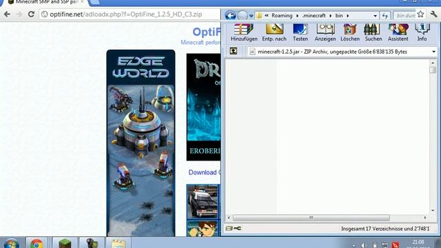 Minecraft Optifine 1.2.5 installation