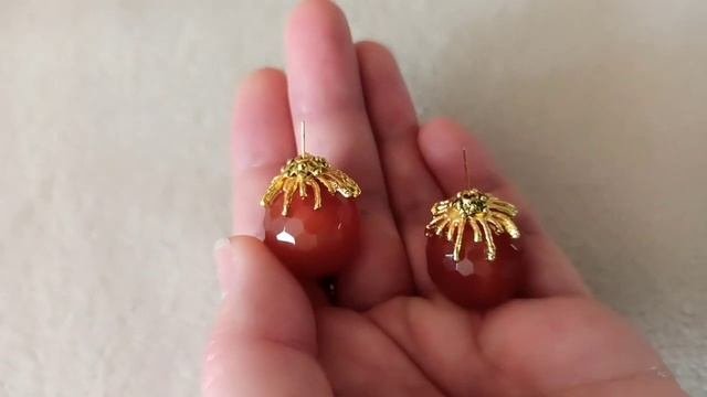 Серьги из сердолика в осенних красках