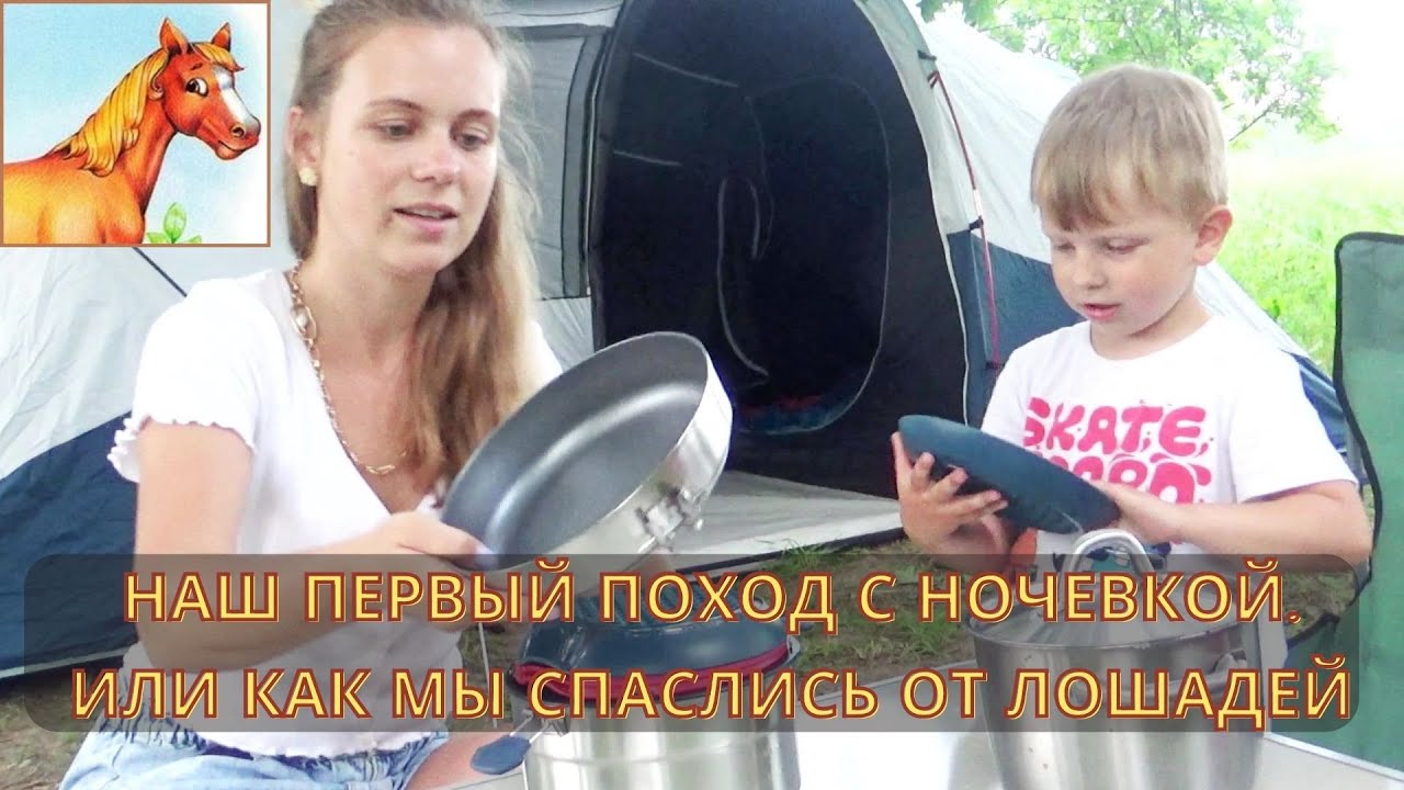 Кемпинг с детьми. Что взять в поход с палаткой. А также встреча с лошадками.
