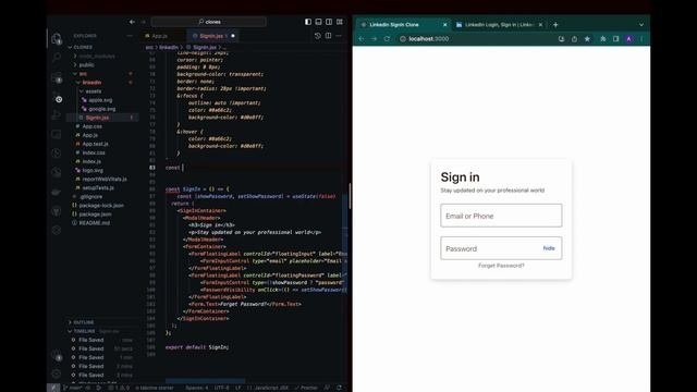 LinkedIn SignIn Modal Clone using React  Styled component  React Bootstrap
