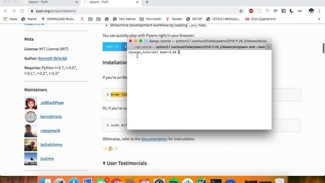 Pipenv ile Django 2.2.5 Kurulum