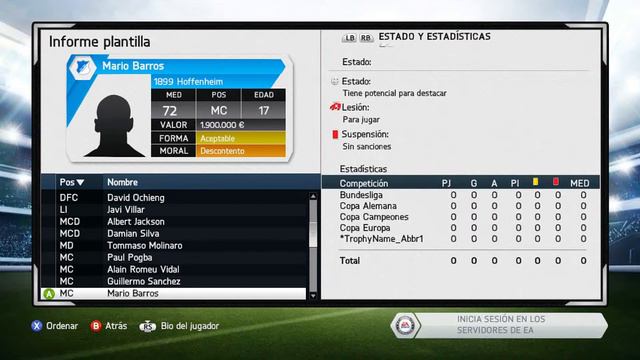 Fifa 14 | Plantilla Modo Carrera