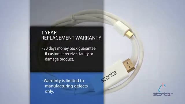 Storite Mini Display Port Thunderbolt HDMI Cable White