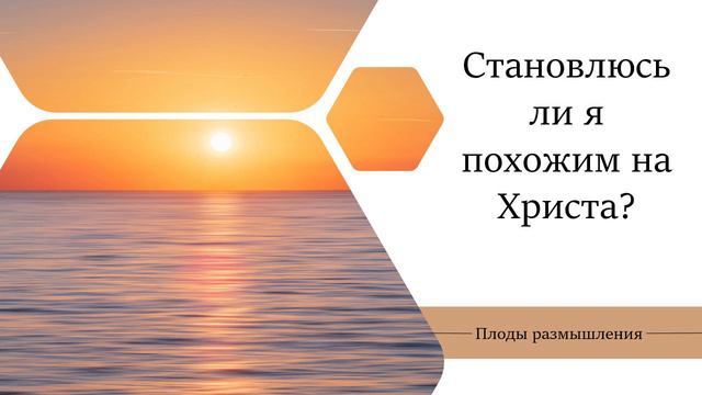 Становлюсь ли я похожим на Христа? - Плоды размышления / Анатолий Унрау