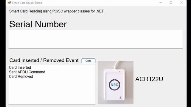 ACR122U Smart Card Reader Demo Using PCSC-Sharp C#