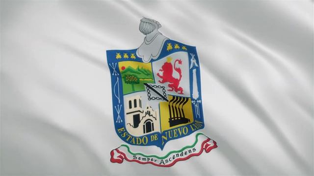 Nuevo León (State Of Mexico) Waving Flag  /  Нуэво-Леон (Штат Мексики). Развевающийся флаг [Full HD