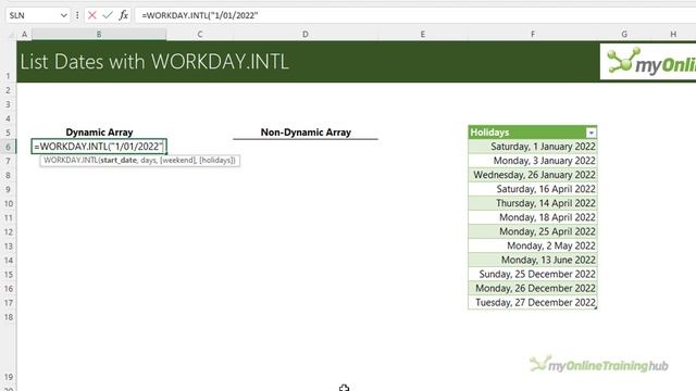 Excel WORKDAY Function Trick to List Dates that Most People Don't Know