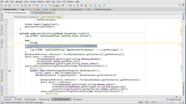 Mainfeed ListAdapter (Part 90) - [Build an Instagram Clone]