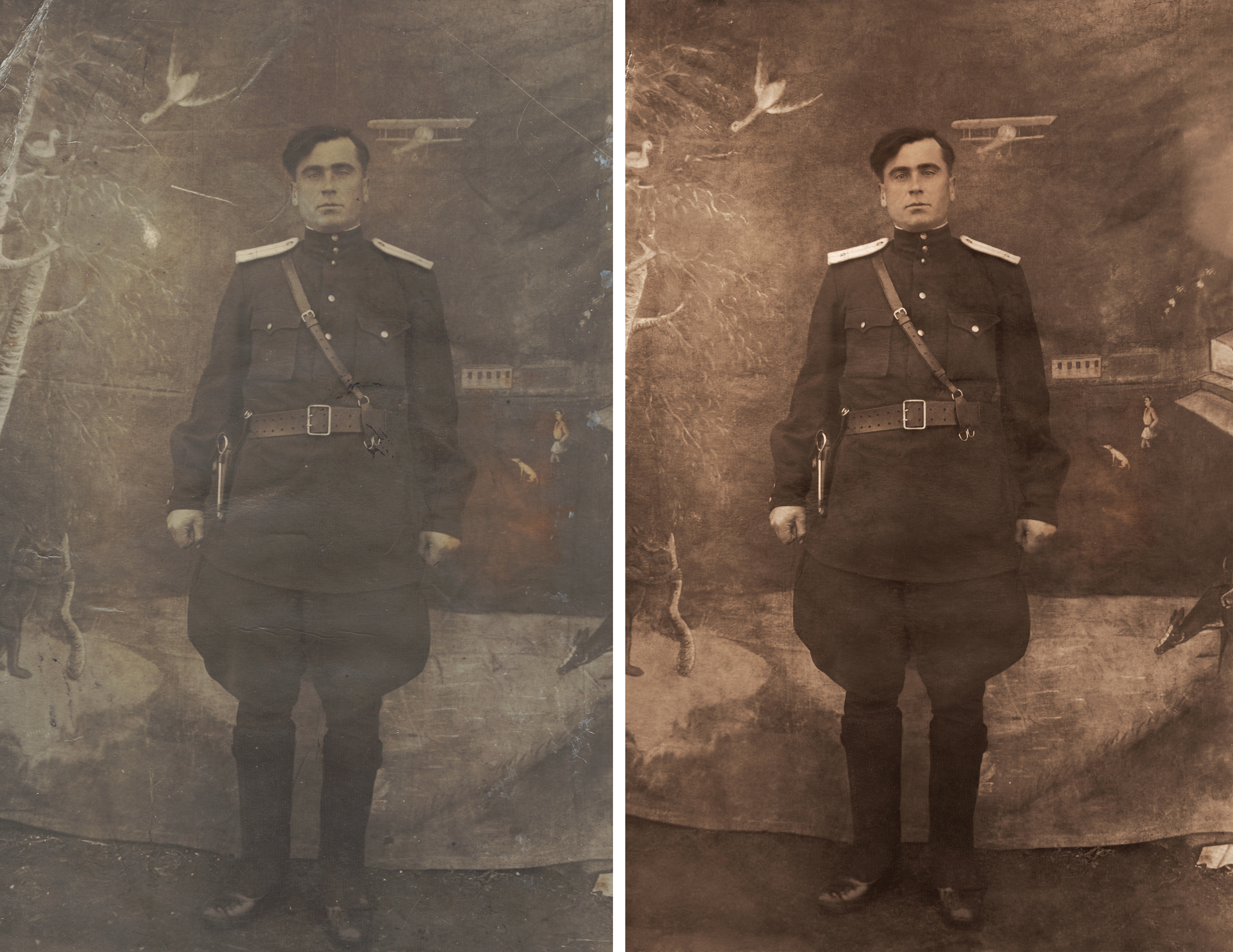 Реставрация фото участника Великой Отечественной войны
