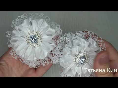 Бантики из ленты 15 мм. Бантики в школу. Резиночки Канзаши. Kanzachi rubber bands. Ribbon bows