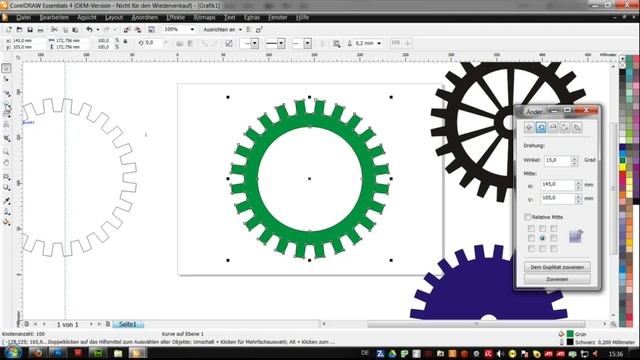 Corel Draw Zahnrad Anleitung deutsch