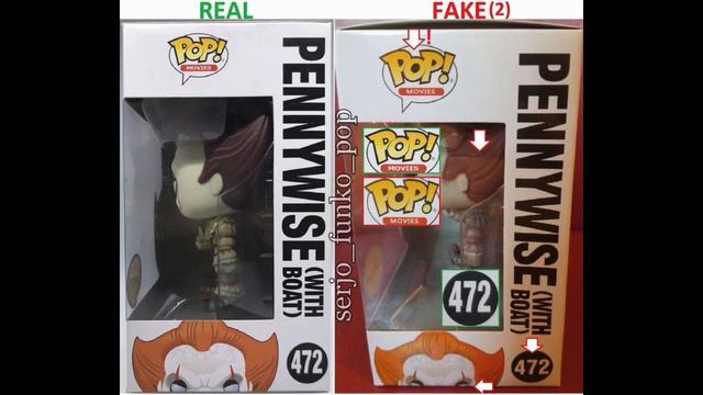 Funko Pop Legit Guide "Real Vs Fake": PENNYWISE WITH BOAT (CHASE) #472 – IT