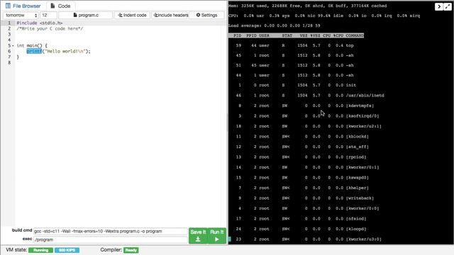 Manage the memory with the command line: free, top, htop
