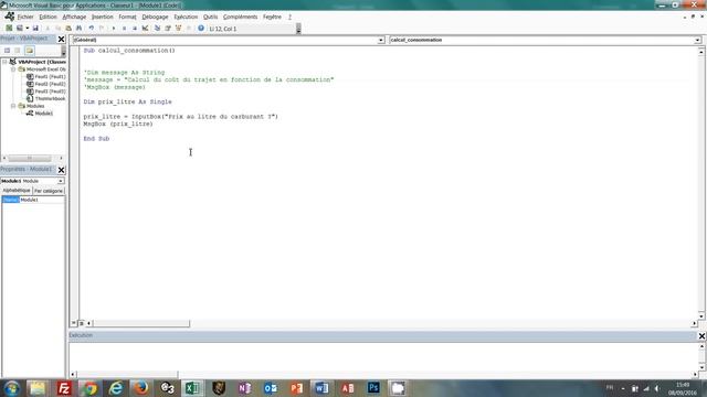 Les variables en VBA Excel, premiers pas en développement