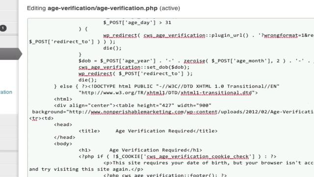 Age verification plugin for wordpress