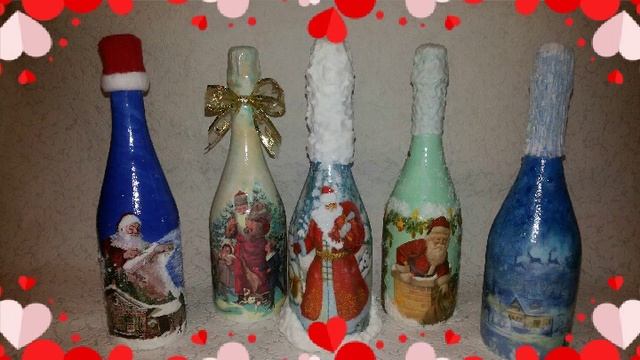 Декупаж бутылок.