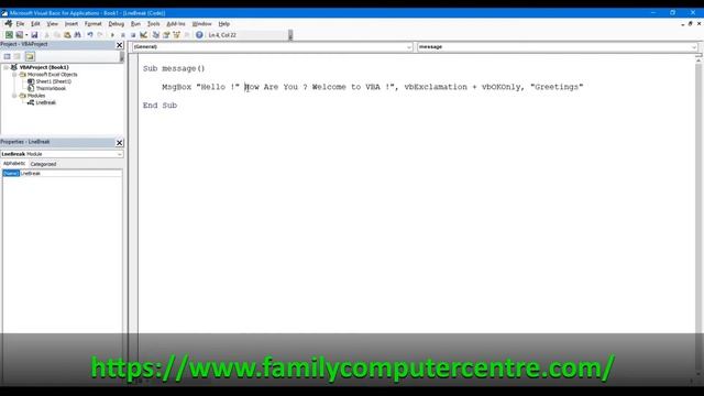Excel VBA Tutorial | How to Make Line Break In MsgBox Prompt