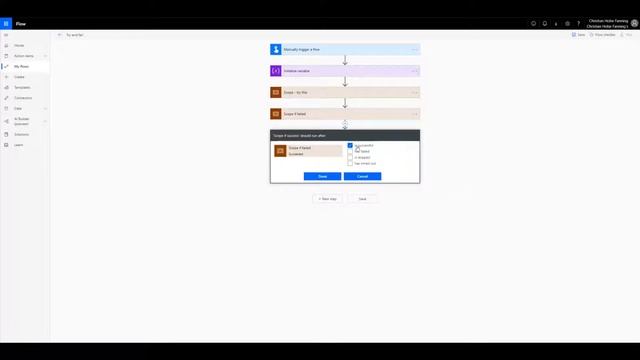 Error handling in MS Flow with try-catch