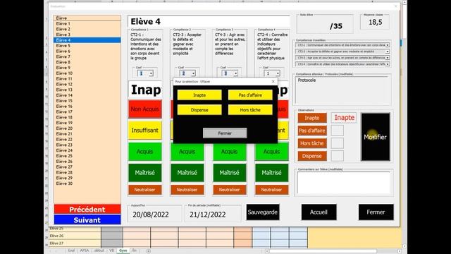 Eval compétences EPS