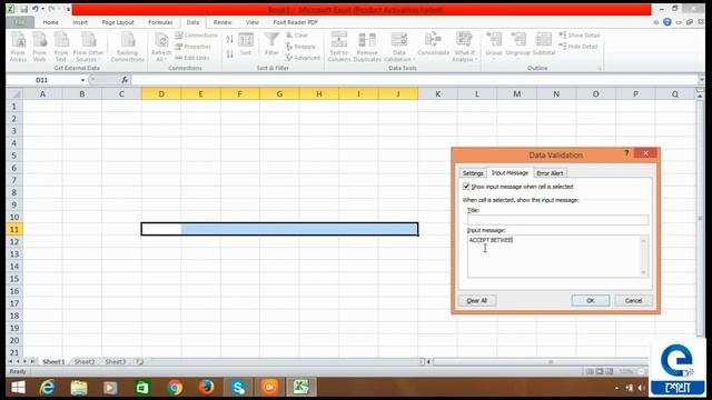 South Kolkata Youth Computer Training Centre/CITA/Microsoft Office Excel 2007/Data Validation