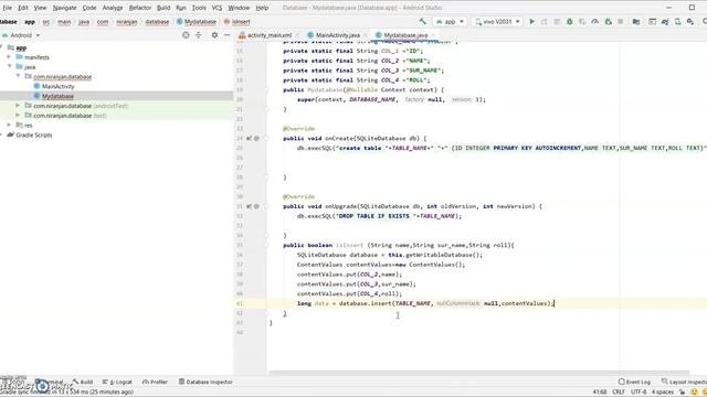 SQLITE Database Part-2 SQLITE Database in hindi  SQL Database in Android  SQL in android studio