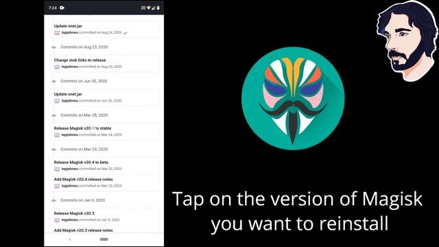 How to downgrade Magisk Manager and install old version to fix touch not working on Screen2Auto