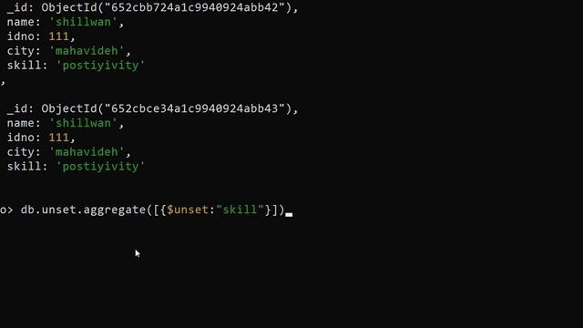 how to remove one field in mongodb using $unset