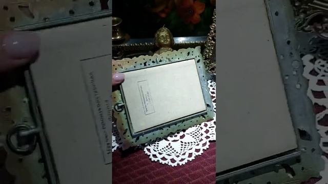 Шелкография Портрет Нарышкиной в уникальной металлической ретро-рамке 70-80х гг.