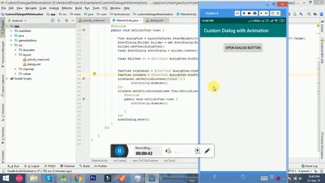 Custom Dialog in Android Studio Example with Source Code