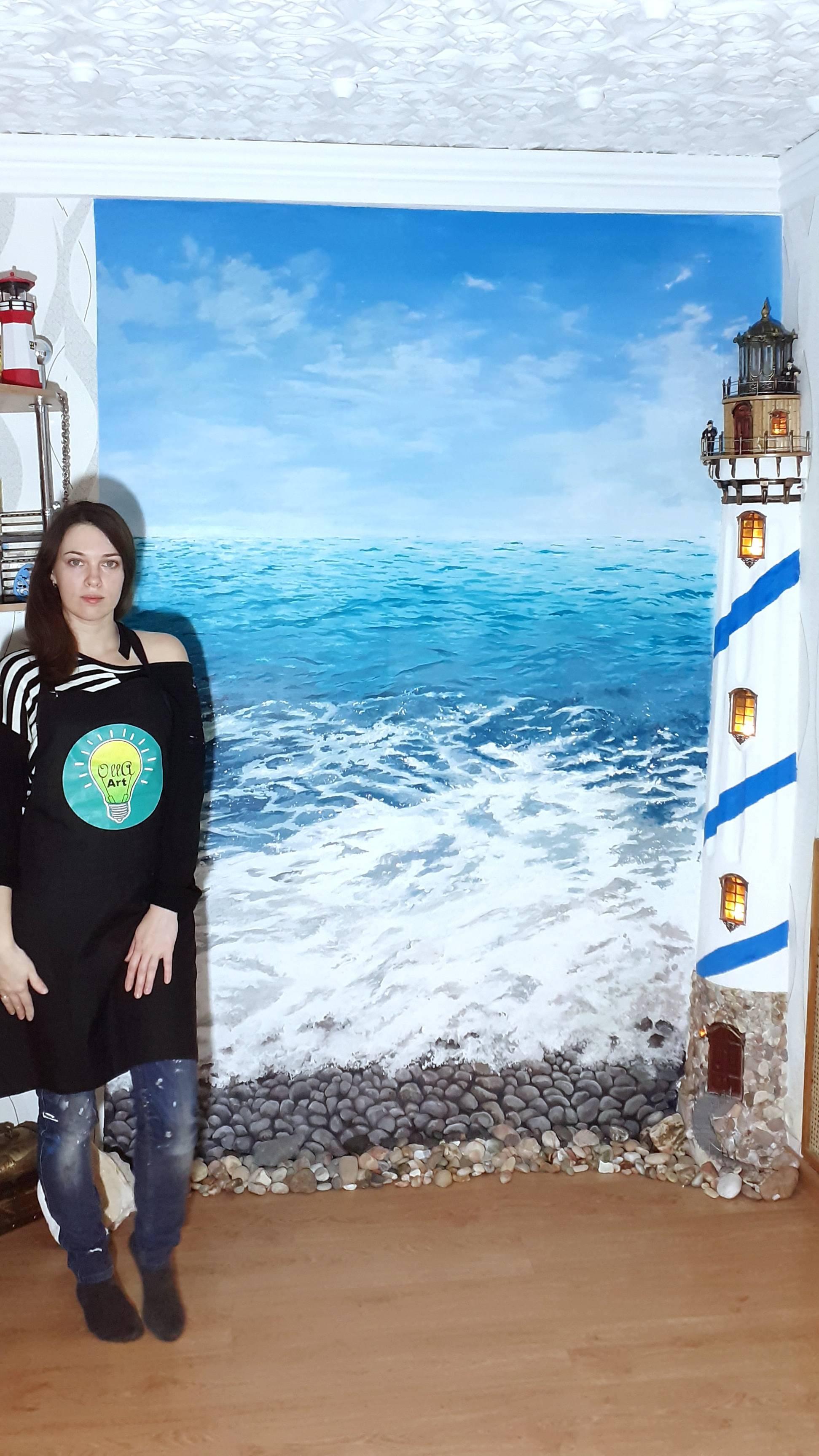 Море, роспись на стене в Севастополе