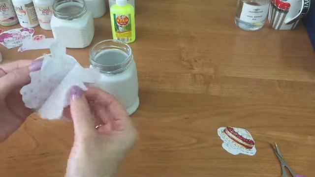 Декупаж на стекле