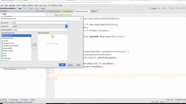 android tutorial 12 context menu