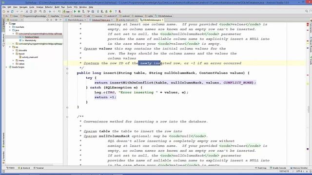 Android SQLite Database Tutorial 3 # Insert values to SQLite Database table using Android   YouTube