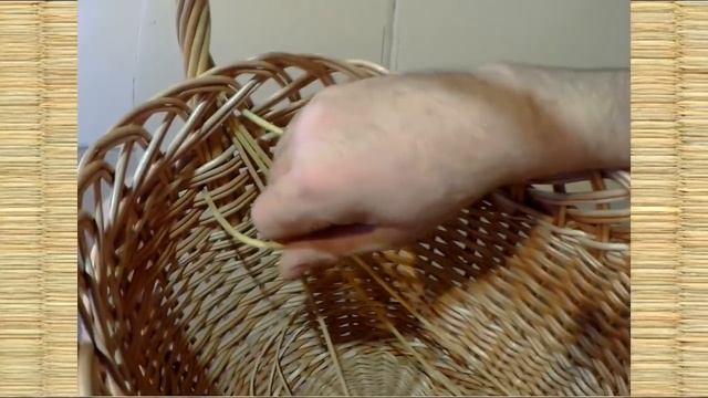 Плетение ручки ажурной корзины
