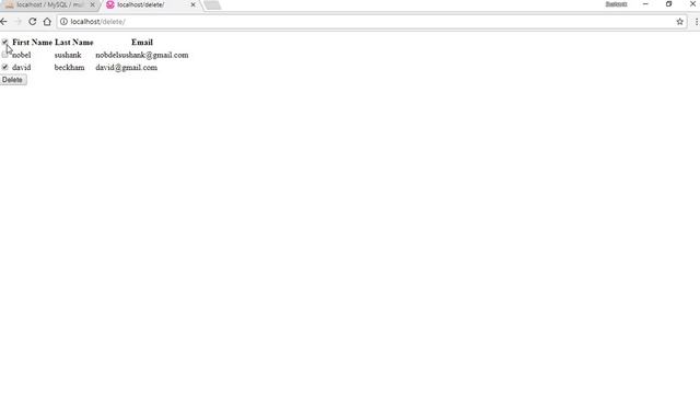 Delete multiple data with checkboxes in PHP Jquery Mysql Part 3-II(Creating Table and Checkbox)