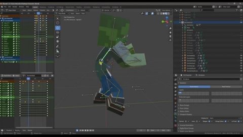 Делаю анимацию ходьбы для майнкрафт зомби / Making a walk animation for minecraft zombies