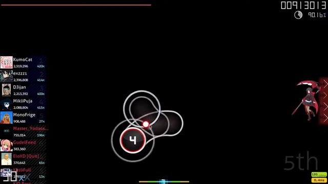 osu 700pp  Буква M тыкает по кружочкам со скоростью молнии