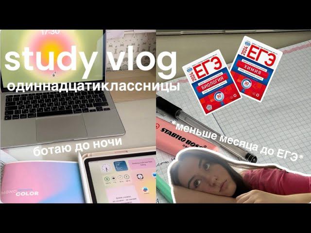 ♡STUDY vlog: до ЕГЭ меньше месяца, ботаю химбио