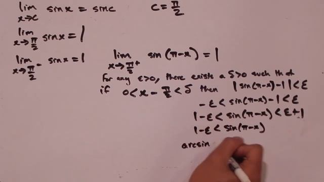 15. Limit of the Sine Function, Epsilon Delta Proof
