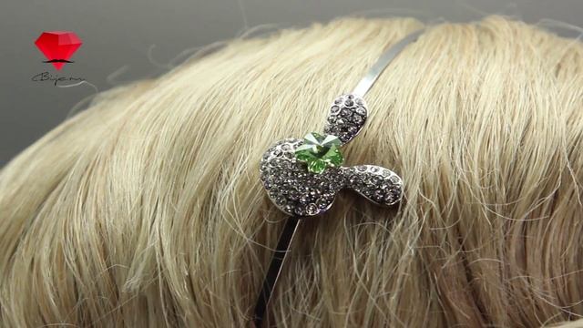 Bije.ru: Обруч для волос с покрытием белым золотом и кристаллами Swarovski Libby (Либби)