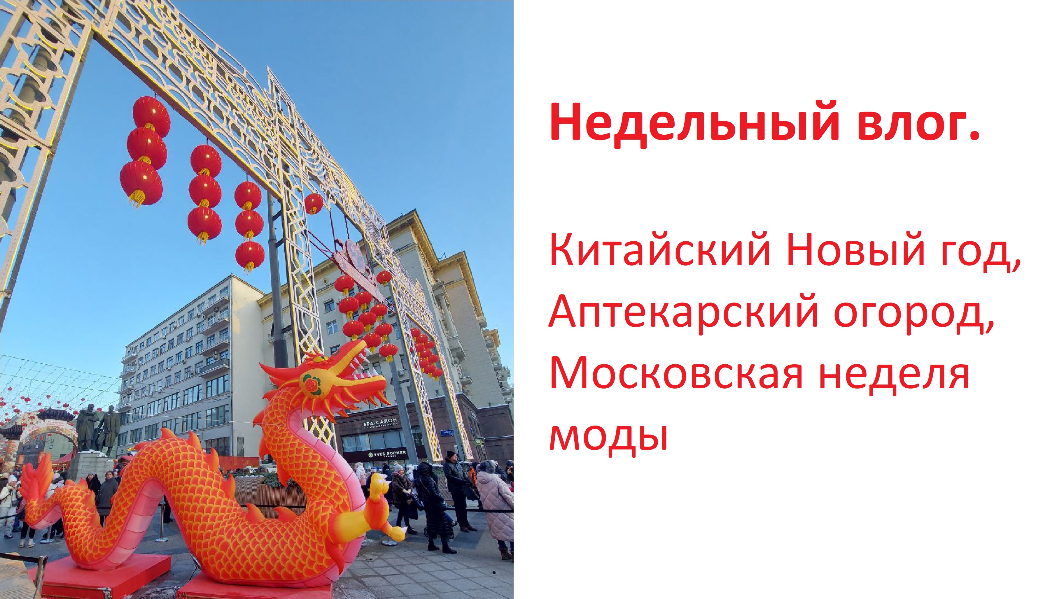 Недельный влог. Китайский Новый год, Аптекарский огород, Московская неделя моды