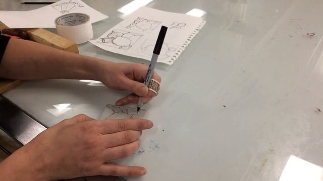 Radial Symmetry Linoleum Block Prints