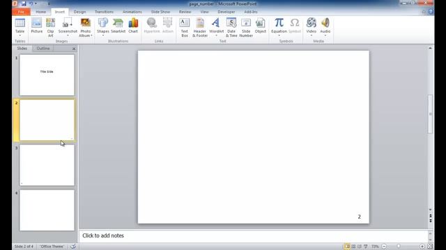 Add Page Numbers in PowerPoint Slides and Notes Pages