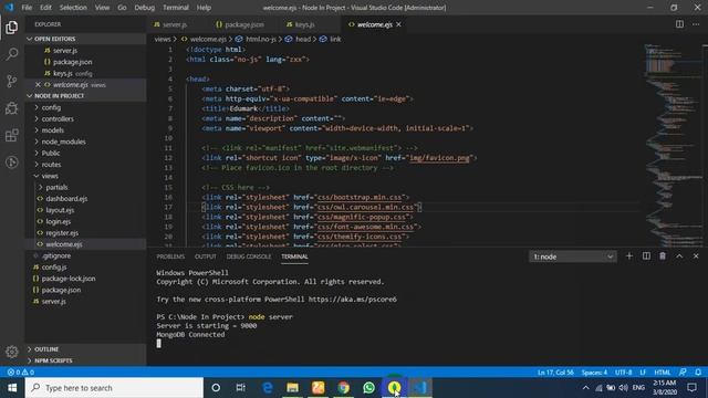 Attach Template and Login Working | VS Code & MongoDB
