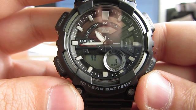 Casio AEQ-110W-1A видео-обзор настройка