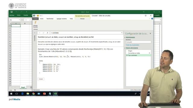 Excel Power Query. Generación de listas | 34/107 | UPV