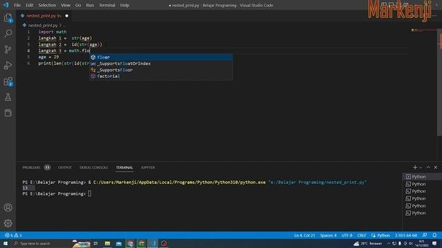 Belajar Python 31 - Nested Function Calls Melewatkan  Function Call Sebagai Sebuah Argument