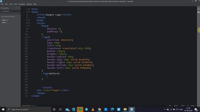 GOOGLE LOGO || PURE CSS & HTML ???