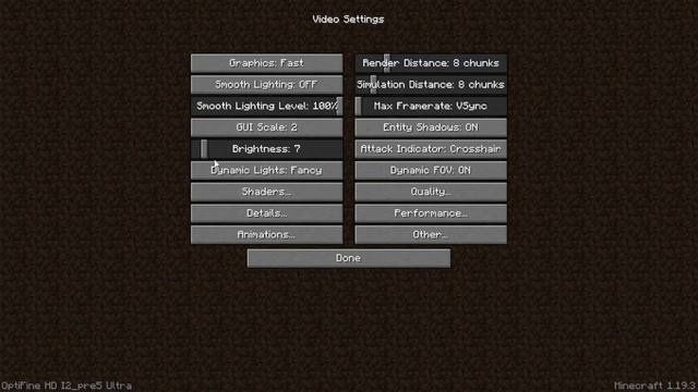 MINECRAFT JAVA BEST SETTING FOR LOW AND PC 1 GB GRAPHICS CARD