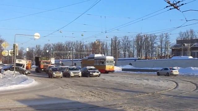 Песковоз! Трамвай Санкт-Петербурга 9-69: ЛМ-68М б. С-3858 служебный (21.01.19)